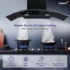 Elega-90 Auto Clean Wall Mounted Chimney  (Black 1300 CMH)
