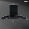 Elega-90 Auto Clean Wall Mounted Chimney  (Black 1300 CMH)