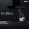 Evora-60 Auto Clean Wall Mounted Chimney  (Black 1350 CMH)