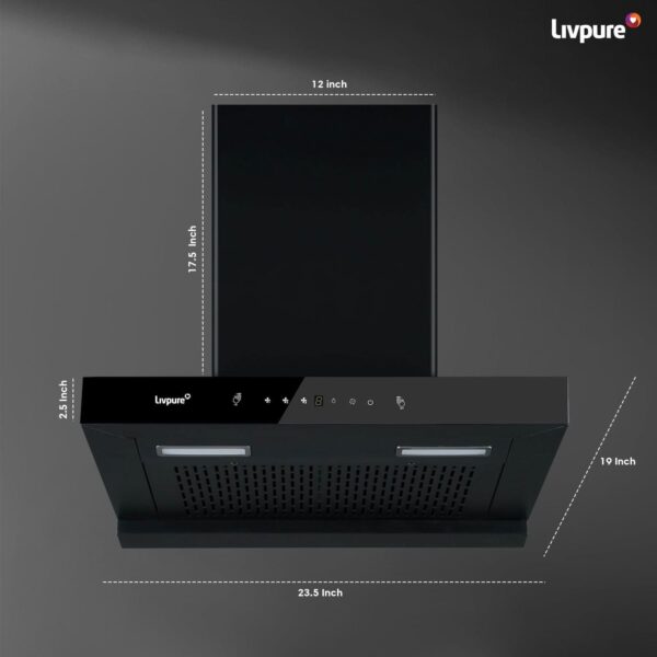 Evora-60 Auto Clean Wall Mounted Chimney  (Black 1350 CMH)