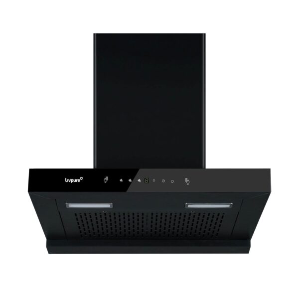 Evora-75 Auto Clean Wall Mounted Chimney  (Black 1350 CMH)