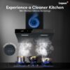 Evora-75 Auto Clean Wall Mounted Chimney  (Black 1350 CMH)