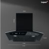 Elega-60 Auto Clean Wall Mounted Chimney  (Black 1300 CMH)