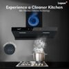 Swift-60 Auto Clean Wall Mounted Chimney  (Black 1400 CMH)