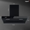 Swift-60 Auto Clean Wall Mounted Chimney  (Black 1400 CMH)