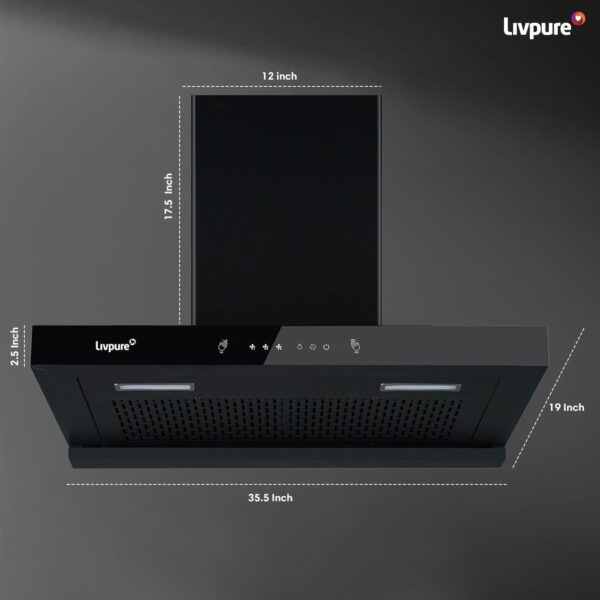 Swift-60 Auto Clean Wall Mounted Chimney  (Black 1400 CMH)