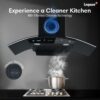 Swift-90 Auto Clean Wall Mounted Chimney  (Black 1400 CMH)